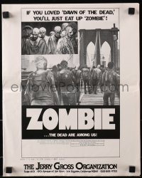 5g1084 ZOMBIE pressbook supplement 1980 Zombi 2, Lucio Fulci classic, the dead are among us!
