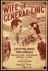 5g1021 WIFE OF GENERAL LING pressbook 1938 secret agent Griffith Jones must catch warlord, rare!
