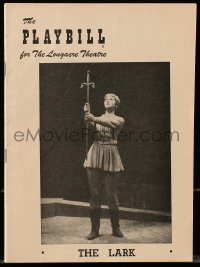 5g0072 LARK playbill 1956 starring Julie Harris, Boris Karloff's personal copy with letter!