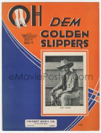 5g0324 GOLDEN SLIPPERS sheet music 1935 super young portrait of pre-movie Gene Autry, rare!
