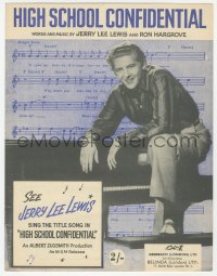 5g0329 HIGH SCHOOL CONFIDENTIAL English sheet music 1958 Jerry Lee Lewis sings the title song!