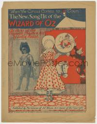 5g0402 WIZARD OF OZ stage play sheet music 1903 H.B. Eddy art, When the Circus Comes to Town, rare!