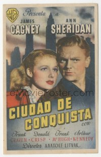 5g0203 CITY FOR CONQUEST Spanish herald 1946 boxer James Cagney & beautiful Ann Sheridan, different!