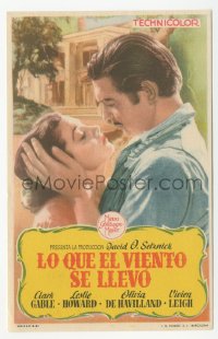5g0210 GONE WITH THE WIND Spanish herald R1953 romantic close up of Clark Gable & Vivien Leigh!
