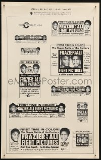 5g0039 JOE FRAZIER VS MUHAMMAD ALI FIGHT PICTURES ad mat 1971 boxing battle of champions!