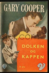 5g0059 CLOAK & DAGGER Danish softcover book 1946 images of Gary Cooper & Lilli Palmer, Fritz Lang!