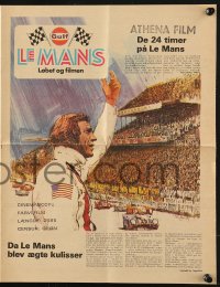 5g0251 LE MANS Danish promo brochure 1971 different color images of race car driver Steve McQueen!