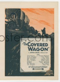 5g0091 COVERED WAGON 4pg herald 1923 James Cruze classic, art of wagon train on Oregon Trail!