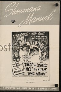 5g0641 ABBOTT & COSTELLO MEET THE KILLER BORIS KARLOFF pressbook 1949 art of scared Bud & Lou!