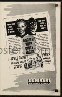 5g0646 ANGELS WITH DIRTY FACES pressbook R1956 James Cagney, priest Pat O'Brien, Dead End Kids!