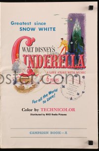 5g1034 CINDERELLA set of 2 pressbooks 1950 Disney classic, rare campaign A and campaign B!