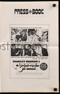 5g0694 CLOCKWORK ORANGE X-rated pressbook 1973 Stanley Kubrick classic, Malcolm McDowell, rated R!