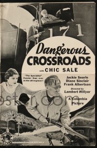 5g0706 DANGEROUS CROSSROADS pressbook 1933 railroad detective Chic Sale & son stop a gang, rare!