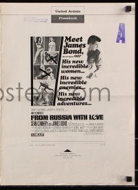 5g0752 FROM RUSSIA WITH LOVE pressbook 1964 Sean Connery is Ian Fleming's James Bond 007!