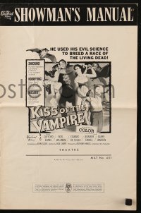 5g0810 KISS OF THE VAMPIRE pressbook 1964 Hammer horror, different images & artwork!