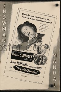 5g0816 LADY GAMBLES pressbook 1949 Barbara Stanwyck is a compulsive gambler in Las Vegas!
