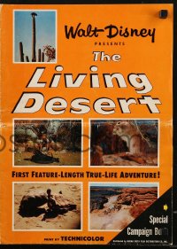 5g0829 LIVING DESERT pressbook 1953 first feature-length Disney True-Life adventure, cool images!