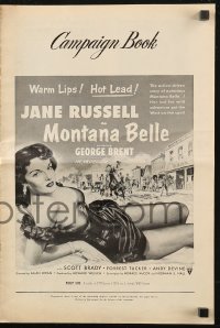 5g0854 MONTANA BELLE pressbook 1952 sexy Jane Russell wants to get friendly with George Brent!