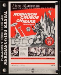 5g0918 ROBINSON CRUSOE ON MARS pressbook 1964 art of Paul Mantee & his man Friday Victor Lundin!