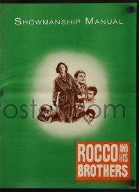 5g0919 ROCCO & HIS BROTHERS pressbook 1961 Luchino Visconti's Rocco e I Suoi Fratelli, Alain Delon