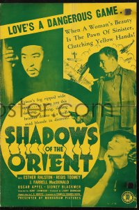5g0936 SHADOWS OF THE ORIENT pressbook R1937 Esther Ralston, Regis Toomey & Asian smugglers!
