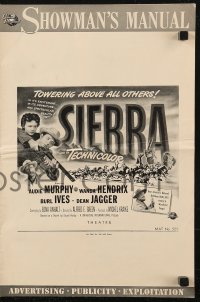 5g0940 SIERRA pressbook 1950 cowboy Audie Murphy, pretty Wanda Hendrix, Burl Ives, Dean Jagger!