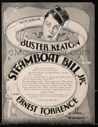 5g0957 STEAMBOAT BILL JR pressbook 1928 Buster Keaton classic, includes tipped-in herald, ultra rare!