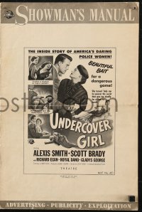 5g1001 UNDERCOVER GIRL pressbook 1950 Alexis Smith, Scott Brady, the inside story of police women!