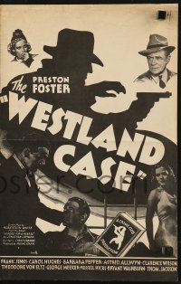 5g1015 WESTLAND CASE pressbook 1937 Preston Foster, Carol Hughes, the Crime Club is on the screen!