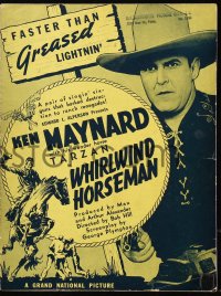 5g1017 WHIRLWIND HORSEMAN pressbook 1938 Ken Maynard, Joan Barclay, Tarzan the Wonder Horse!