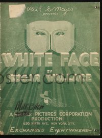 5g1019 WHITE FACE pressbook 1933 Edgar Wallace's most popular mystery drama, ultra rare!