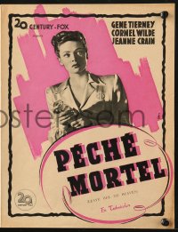 5g0044 LEAVE HER TO HEAVEN French pressbook 1947 sexy Gene Tierney, Cornel Wilde, Jeanne Crain!