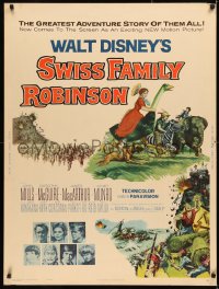 5h0344 SWISS FAMILY ROBINSON 30x40 1960 John Mills, Walt Disney family fantasy classic, ultra rare!