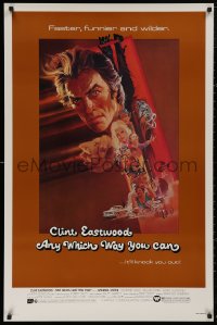 5h0793 ANY WHICH WAY YOU CAN 1sh 1980 cool artwork of Clint Eastwood & Clyde by Bob Peak!