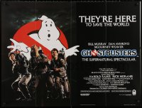 5h0052 GHOSTBUSTERS British quad 1984 Bill Murray, Aykroyd & Harold Ramis here to save the world!