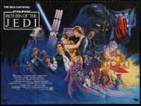 5h0054 RETURN OF THE JEDI British quad 1983 George Lucas' classic, action artwork by Josh Kirby!