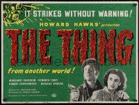 5h0058 THING British quad R1960s From Another World, Howard Hawks' classic horror, ultra rare!