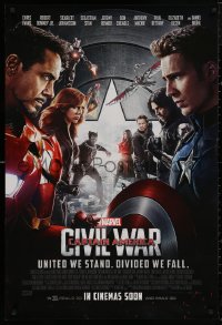 5h0847 CAPTAIN AMERICA: CIVIL WAR int'l advance DS 1sh 2016 Marvel, Evans, Downey!