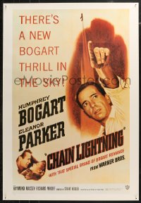 5h0573 CHAIN LIGHTNING 26x38 commercial poster 1980s great image of military test pilot Humphrey Bogart!