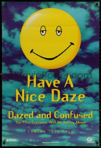 5h0876 DAZED & CONFUSED teaser DS 1sh 1993 Jovovich, 1st McConaughey, great happy face image!
