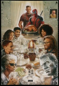 5h0878 DEADPOOL 2 teaser DS 1sh 2018 wacky parody art of Norman Rockwell's Freedom from Want!