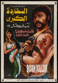 5h0172 BORN KILLER Egyptian poster 1991 Ty Hardin, Ted Prior, art of man firing gun, sexy woman!