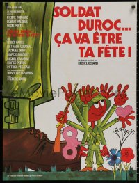 5h0065 DANGEROUS MISSION French 23x30 1975 different Trambouze art of child with giant soldier!
