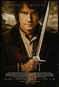 5h0933 HOBBIT: AN UNEXPECTED JOURNEY advance DS 1sh 2012 great image of Martin Freeman as Bilbo!
