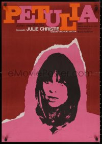 5h0106 PETULIA Hungarian 22x32 1971 completely different art of pretty Julie Christie by Muray!