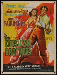 5h0022 CORSICAN BROTHERS Indian R1960s different art of Douglas Fairbanks Jr. & Warrick by Pinto!