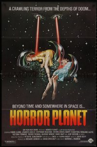 5h0948 INSEMINOID 1sh R1983 Horror Planet, really wild sci-fi art of sexy girls in monster hand!