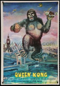 5h0014 QUEEN KONG Iranian 1977 fantastic art of giant ape terrorizing Tower of London!
