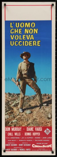5h0040 FROM HELL TO TEXAS Italian 14x39 1958 different full-length image of Don Murray w/rifle!