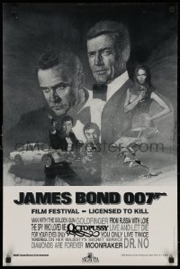 5h0539 JAMES BOND 007 FILM FESTIVAL 18x27 video poster 1983 Harrington art of Moore & Connery!